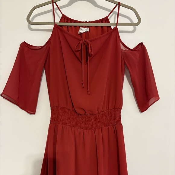 BCBGeneration Red Cold Shoulder Long Sleeve Dress - Picture 1 of 3